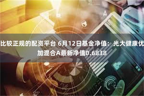 比较正规的配资平台 6月12日基金净值：光大健康优加混合A最新净值0.6838