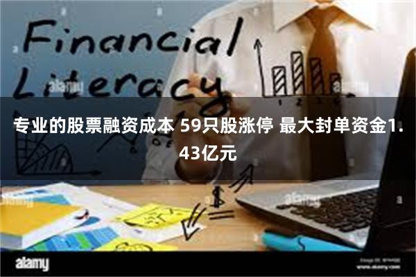 专业的股票融资成本 59只股涨停 最大封单资金1.43亿元