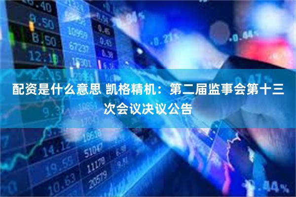 配资是什么意思 凯格精机:第二届监事会第十三次会议决议公告